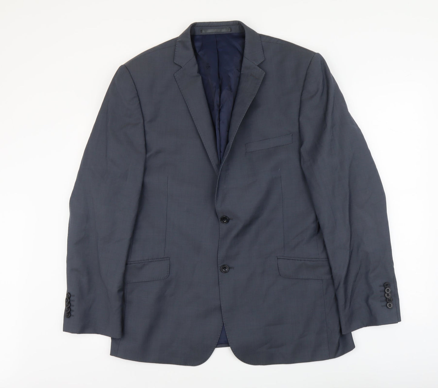 Paul Costelloe Mens Blue Polyester Jacket Suit Jacket Size L Regular
