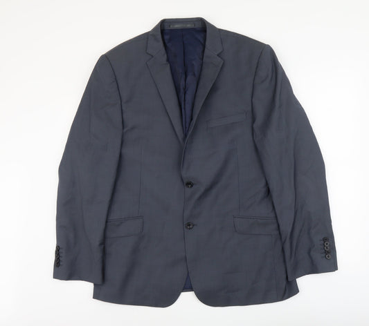 Paul Costelloe Mens Blue Polyester Jacket Suit Jacket Size L Regular