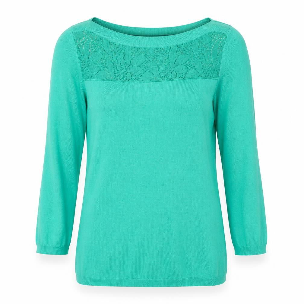 Per Una Womens Green Boat Neck Viscose Pullover Jumper Size 8