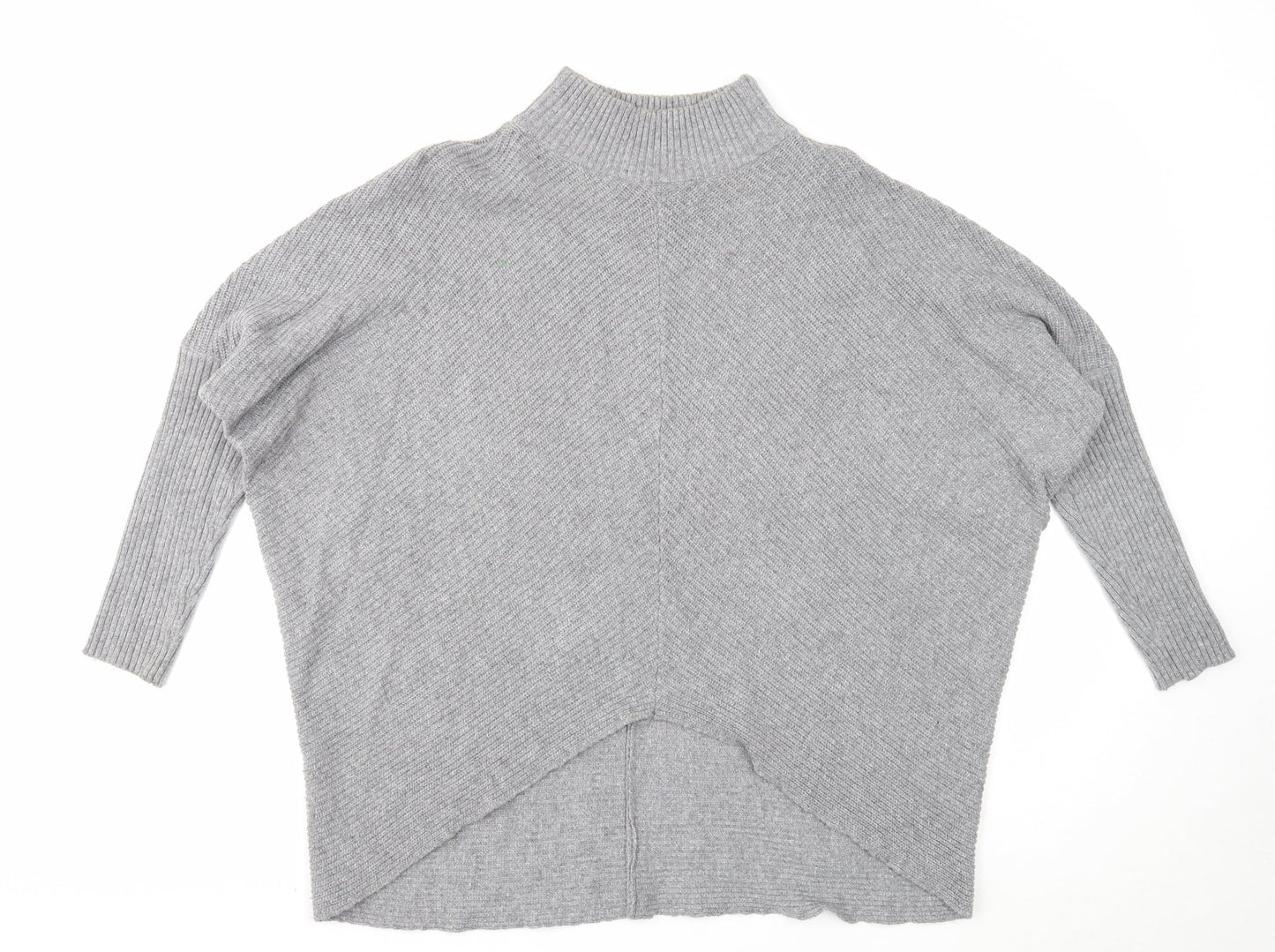Nine Womens Grey Mock Neck Acrylic Pullover Jumper Size 12