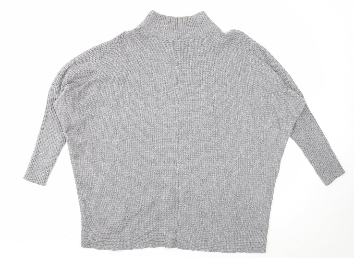 Nine Womens Grey Mock Neck Acrylic Pullover Jumper Size 12