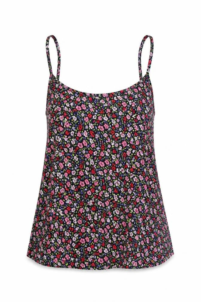 Divided by H&M Womens Multicoloured Floral Viscose Basic Tank Size 8 Scoop Neck
