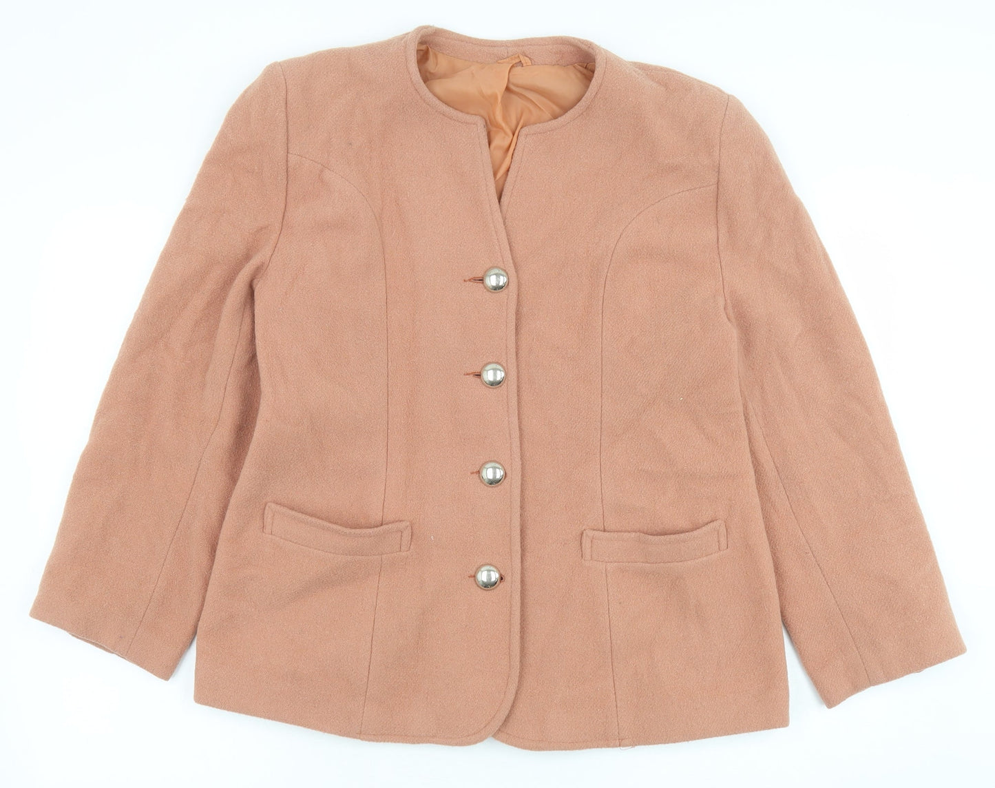 Michelle Roberts Womens Pink Jacket Size 14 Button