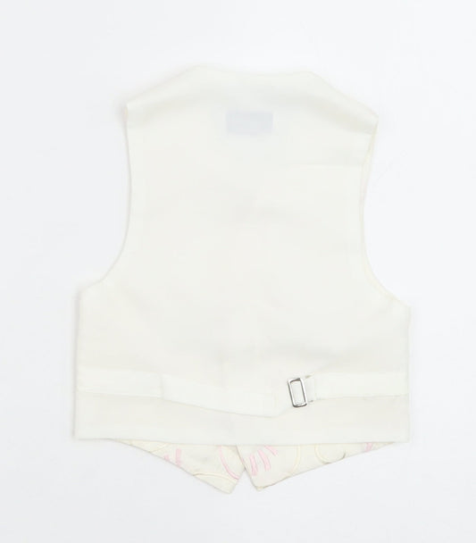 Pronuptia Boys Ivory Geometric Jacket Waistcoat Size 2 Years Button