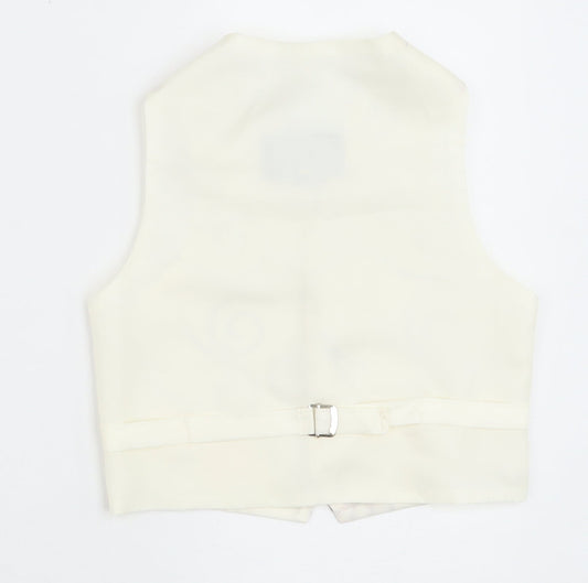 HEIRLOOM Boys Ivory Geometric Jacket Waistcoat Size 3-4 Years Button - Textured
