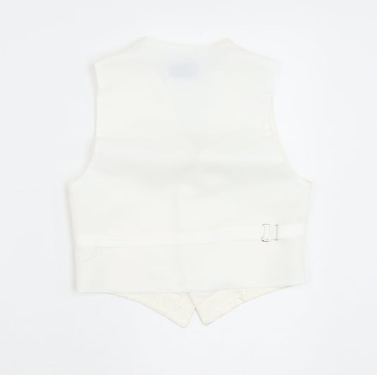 Pronuptia Boys Ivory Geometric Jacket Waistcoat Size 5-6 Years Button