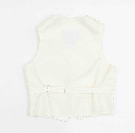 HEIRLOOM Boys Ivory Geometric Jacket Waistcoat Size 3-4 Years Button