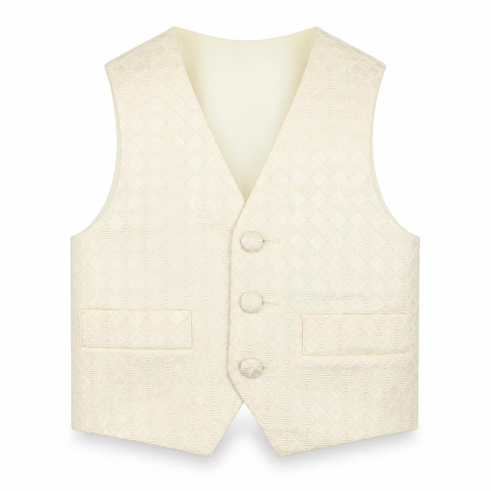 HEIRLOOM Boys Ivory Geometric Jacket Waistcoat Size 2 Years Button