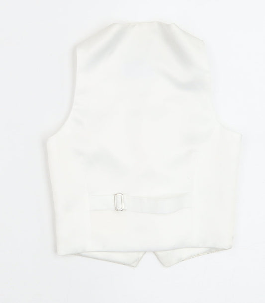 Pronuptia Boys Ivory Geometric Jacket Waistcoat Size 2 Years Button - Textured