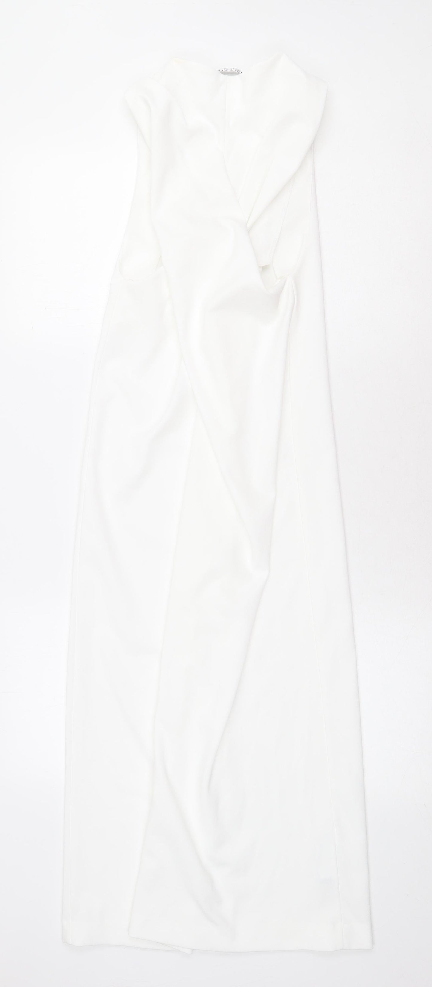 Zara Womens White Polyester Sheath Size S Round Neck Pullover