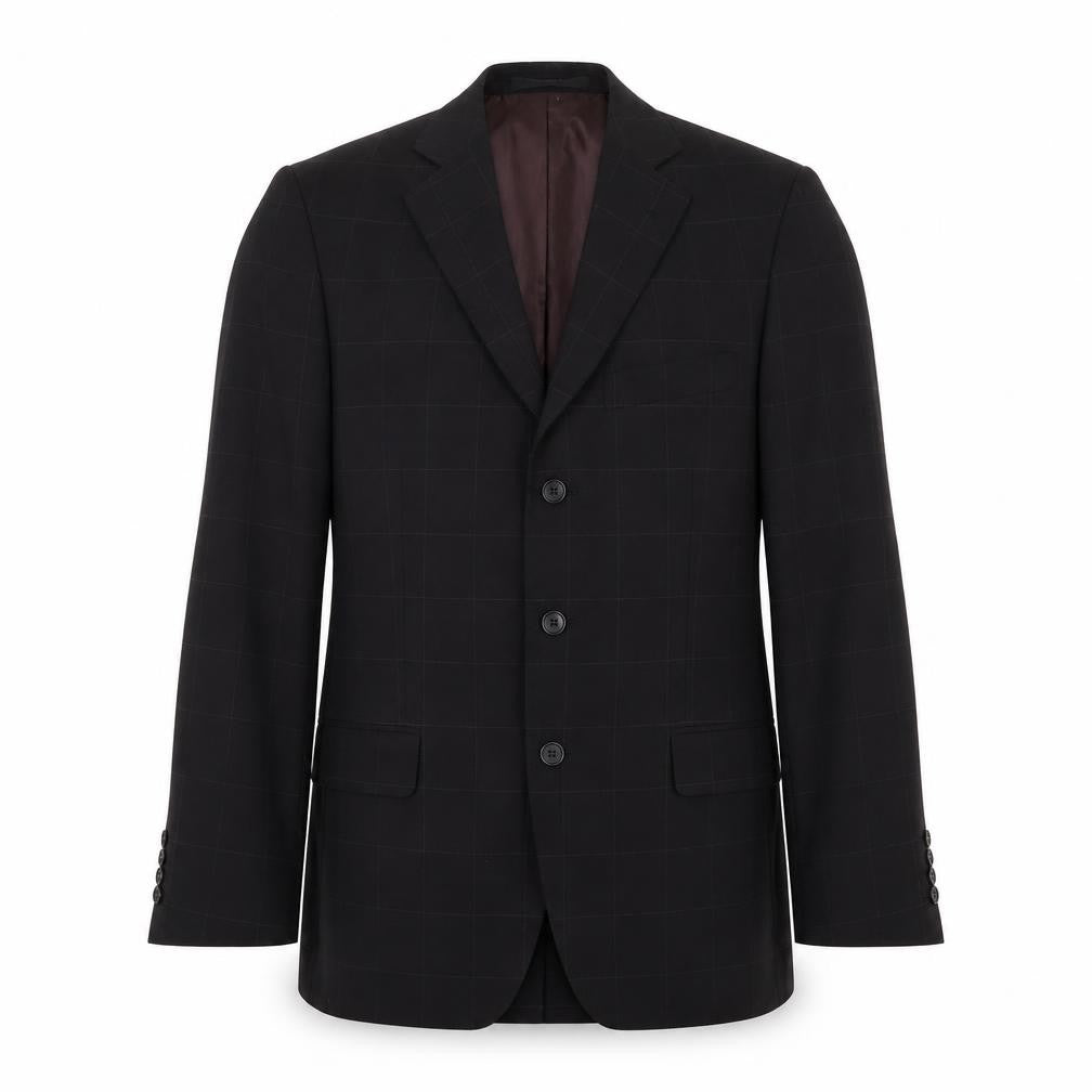 Marks and Spencer Mens Black Check Polyester Jacket Suit Jacket Size 38 Regular