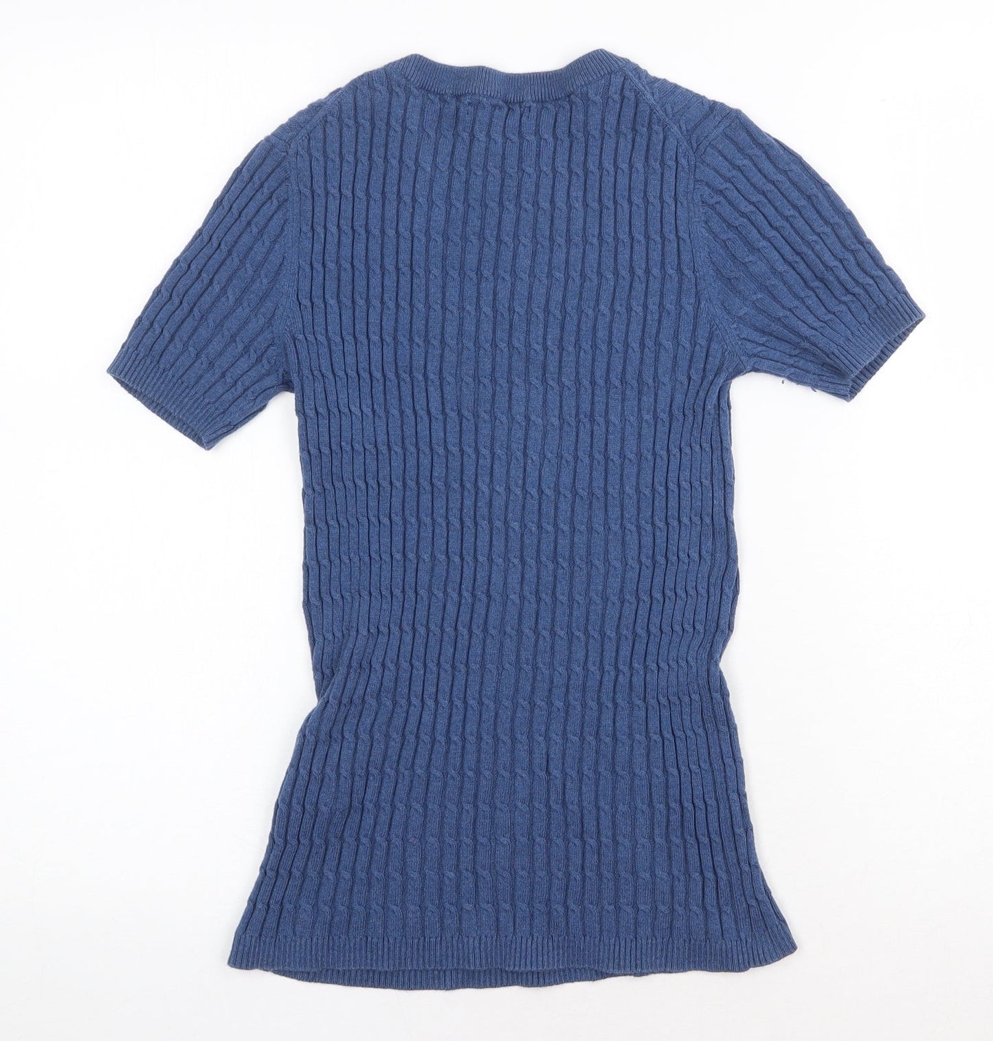 Oodji Womens Blue Round Neck Cotton Pullover Jumper Size M