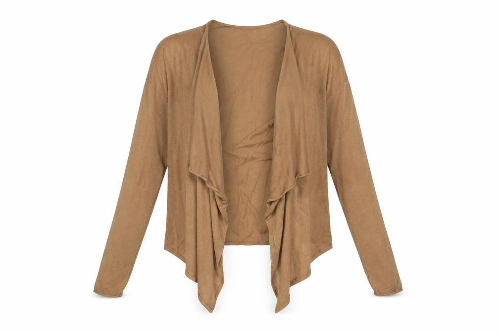 H&M Womens Brown V-Neck Viscose Cardigan Jumper Size S - Waterfall Design