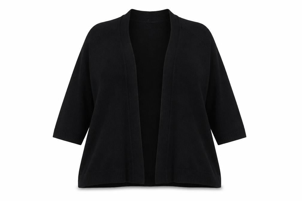 New Look Womens Black V-Neck Acrylic Cardigan Jumper Size 8