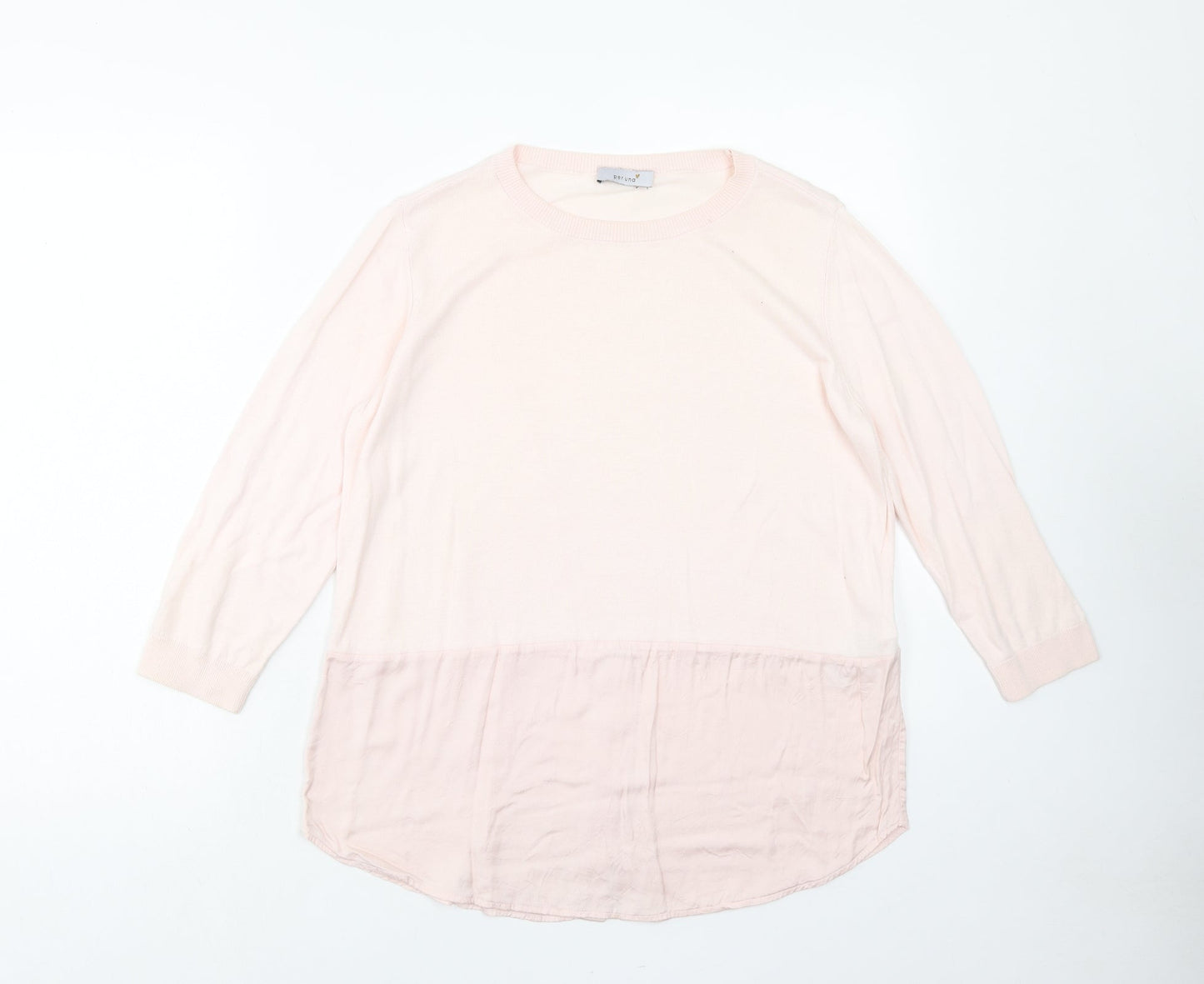Marks and Spencer Womens Pink Round Neck Cotton Pullover Jumper Size 12