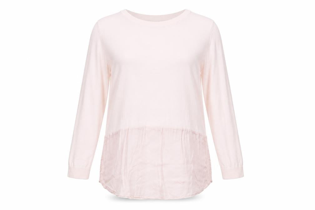 Marks and Spencer Womens Pink Round Neck Cotton Pullover Jumper Size 12