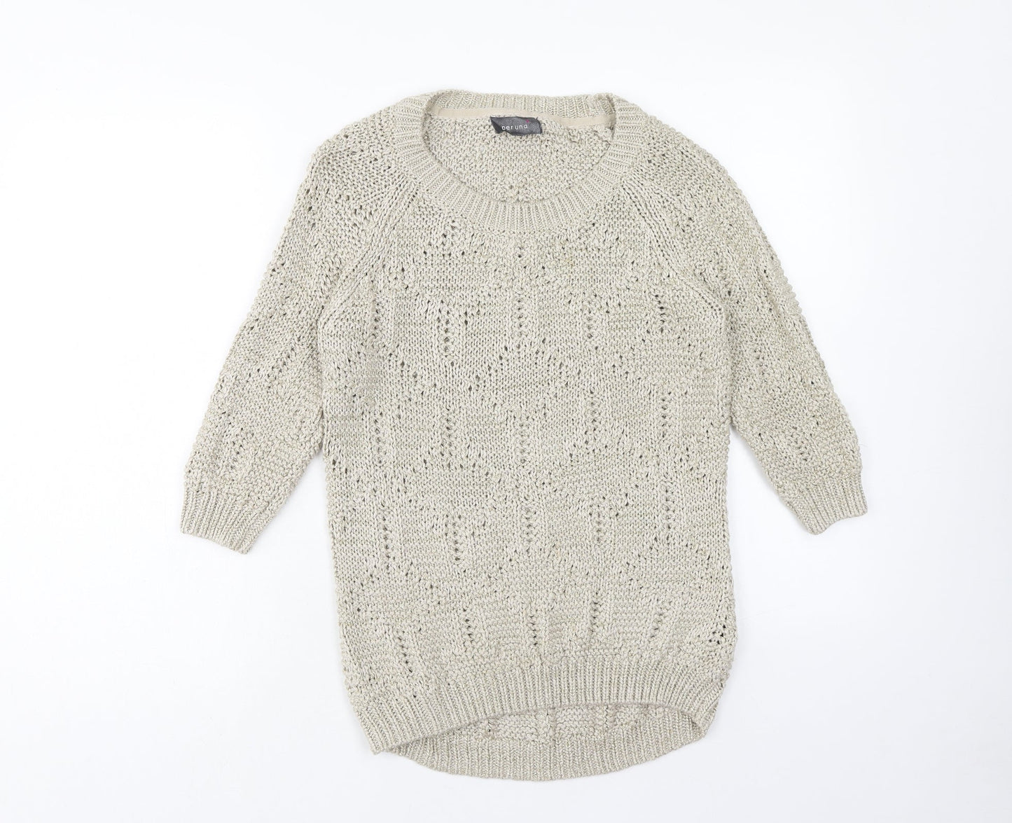 Marks and Spencer Womens Brown Scoop Neck Acrylic Pullover Jumper Size 10