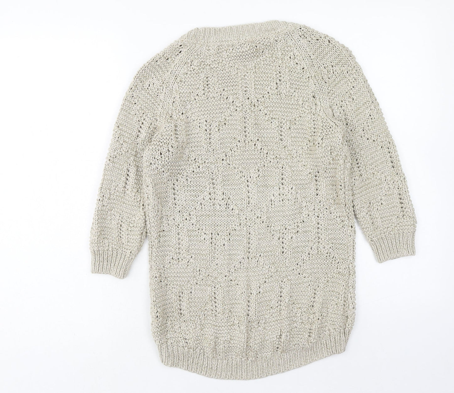 Marks and Spencer Womens Brown Scoop Neck Acrylic Pullover Jumper Size 10