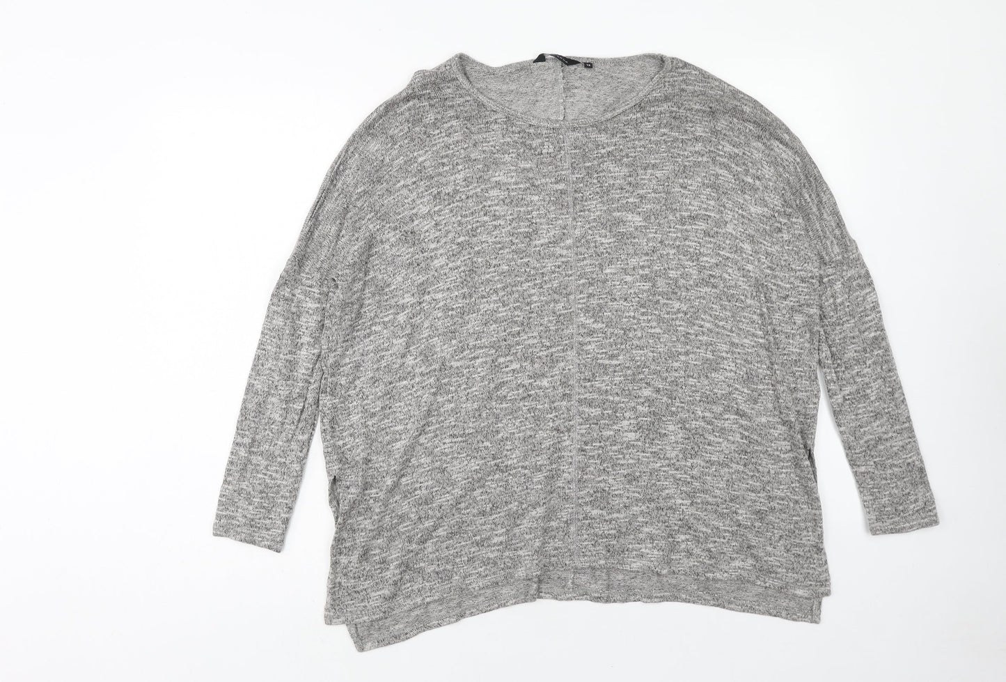 New Look Womens Grey Round Neck Viscose Pullover Jumper Size 12