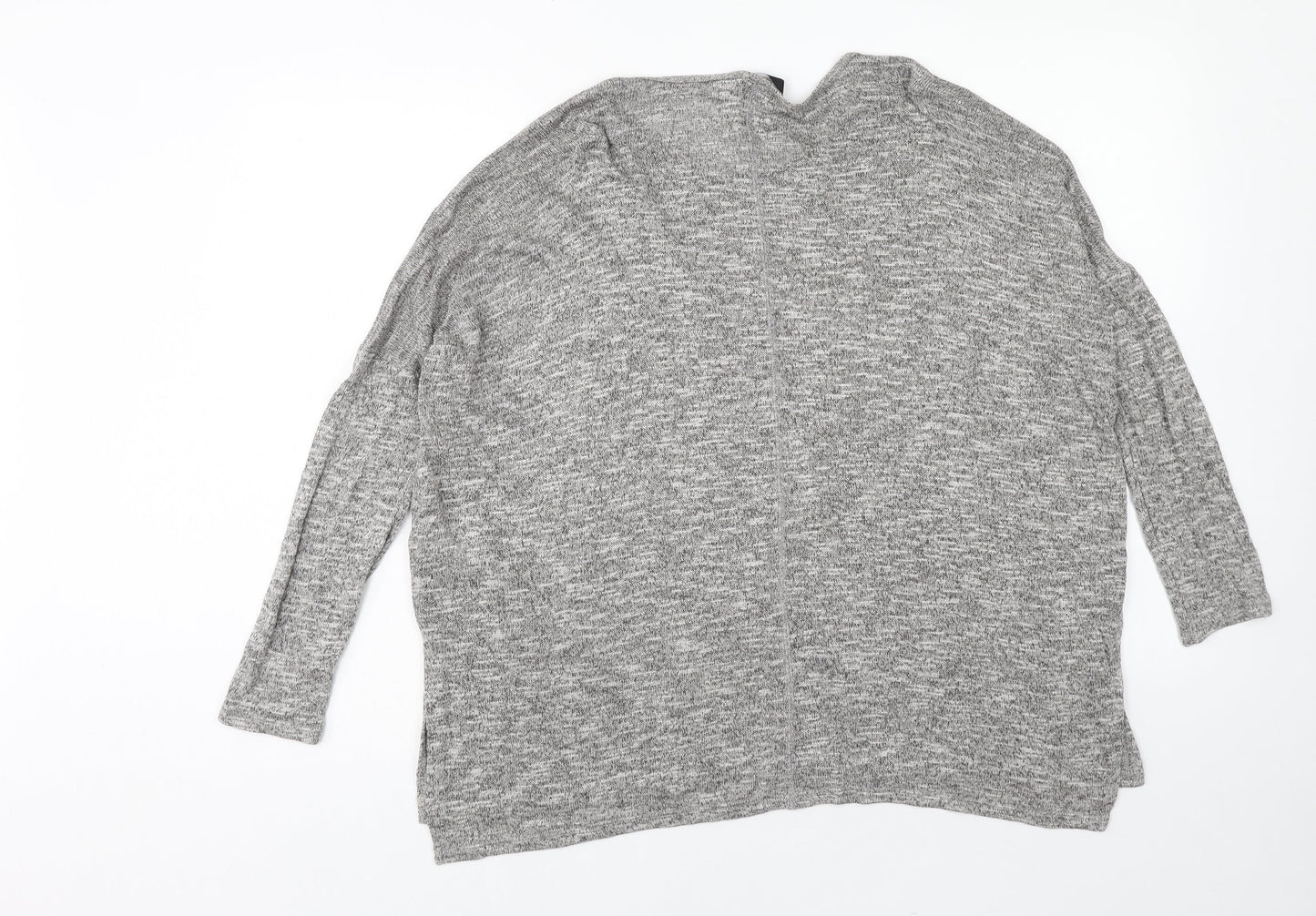 New Look Womens Grey Round Neck Viscose Pullover Jumper Size 12