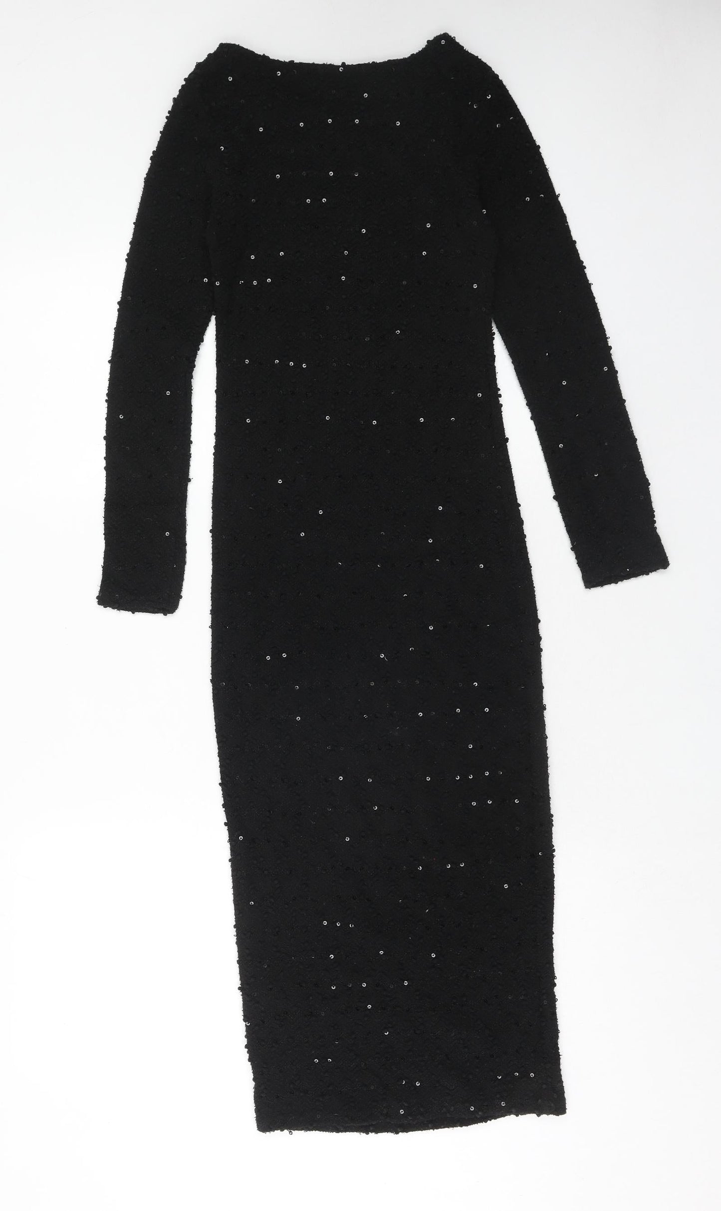 Cameo Rose Womens Black Polyester Bodycon Size 10 Boat Neck Pullover