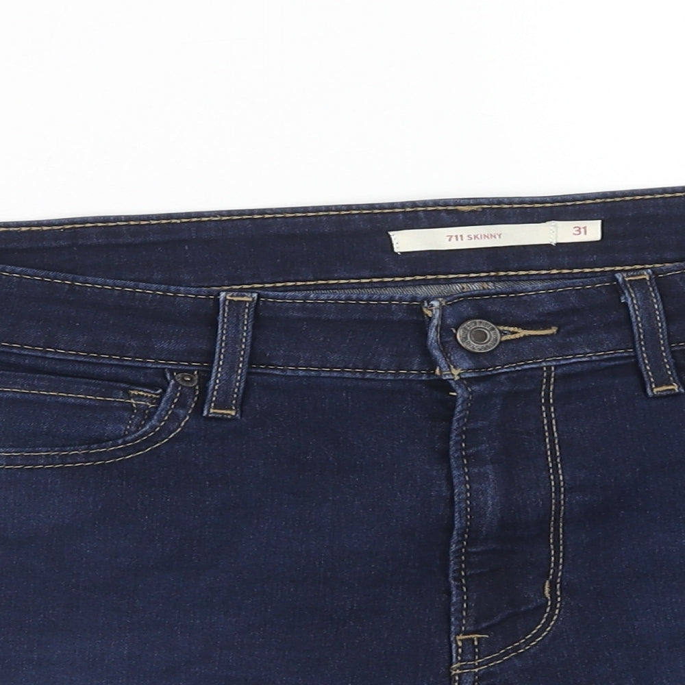 Levi's Womens Blue Cotton Cut-Off Shorts Size 31 in Regular Zip