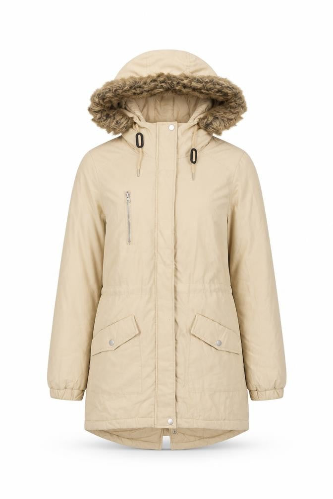 Noisy May Womens Yellow Parka Coat Size S Zip