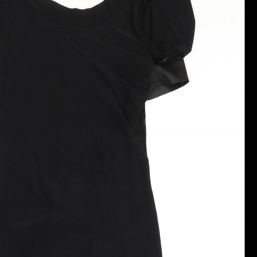 WEST WEBB Womens Black Polyester A-Line Size 12 Boat Neck Pullover
