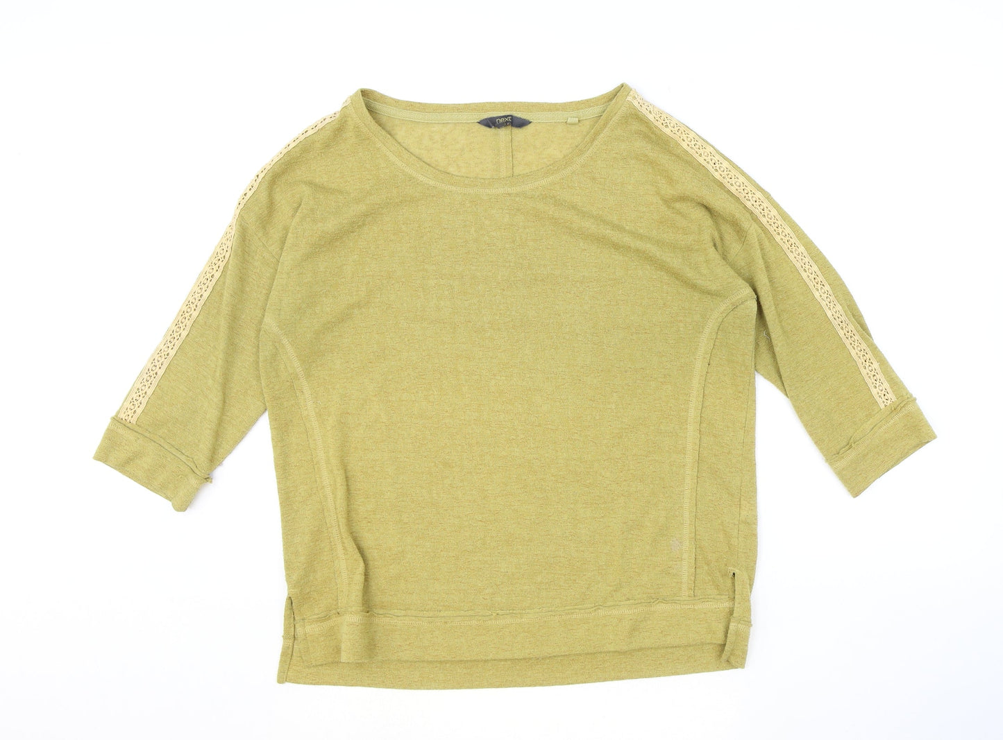 NEXT Womens Yellow Boat Neck Polyester Pullover Jumper Size 14
