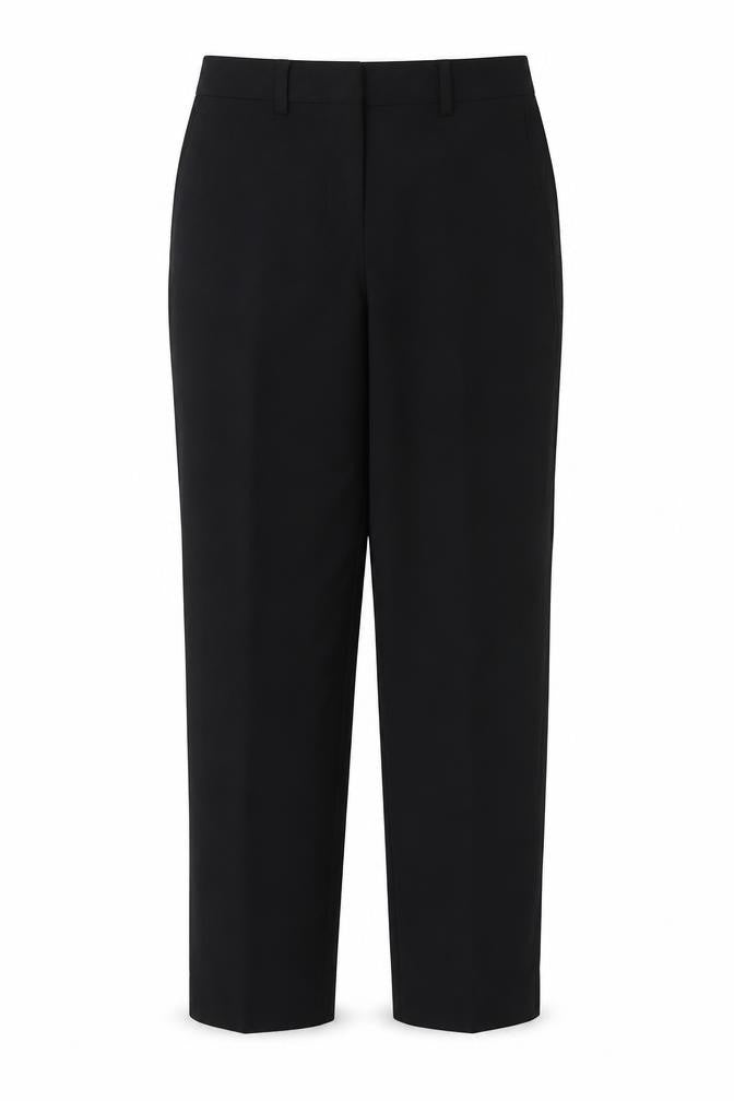 Marks and Spencer Womens Black Polyester Trousers Size 6 L30 in Regular Button