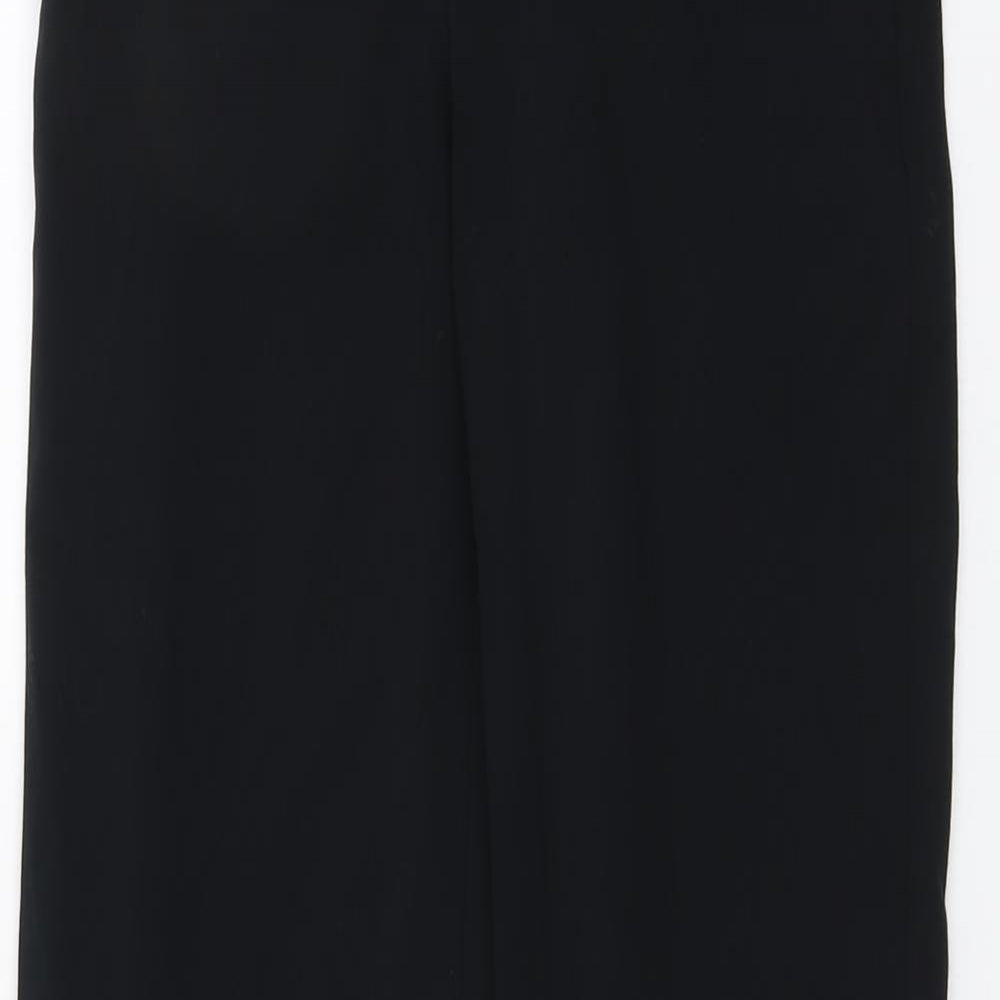 Marks and Spencer Womens Black Polyester Trousers Size 6 L30 in Regular Button