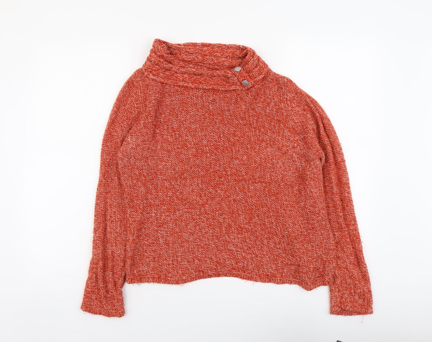 Minuet Womens Red Roll Neck Cotton Pullover Jumper Size L