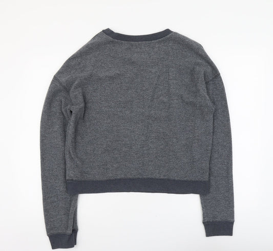 Topshop Womens Grey Cotton Pullover Sweatshirt Size 10 Pullover