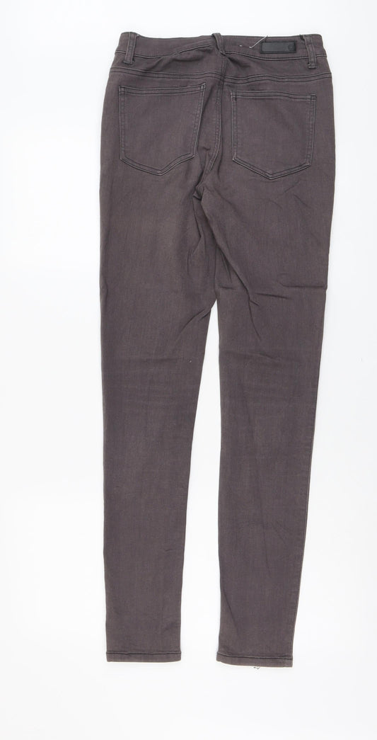 Pieces Womens Grey Cotton Skinny Jeans Size 26 in L30 in Regular Button