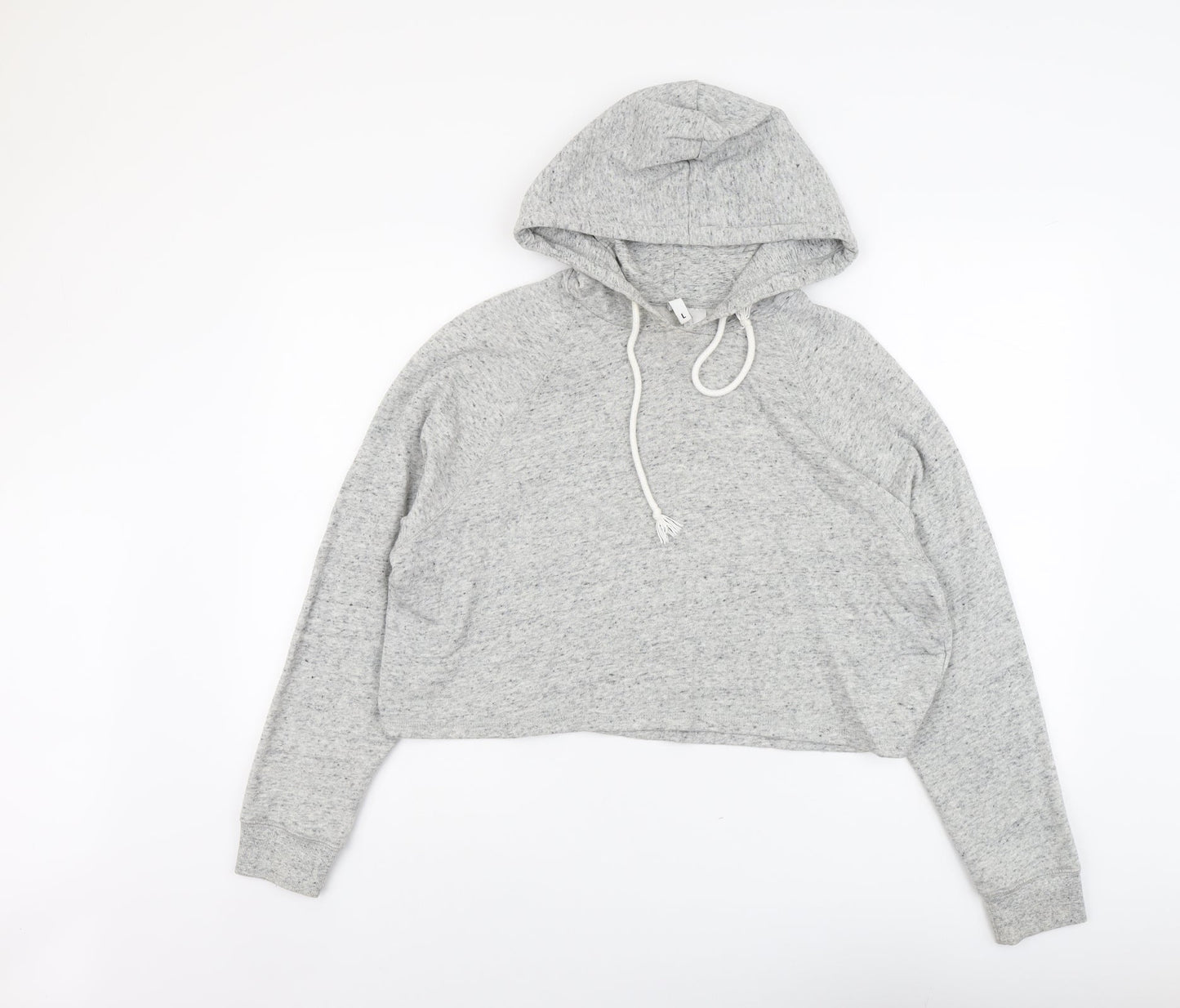 H&M Womens Grey Cotton Pullover Hoodie Size L Pullover