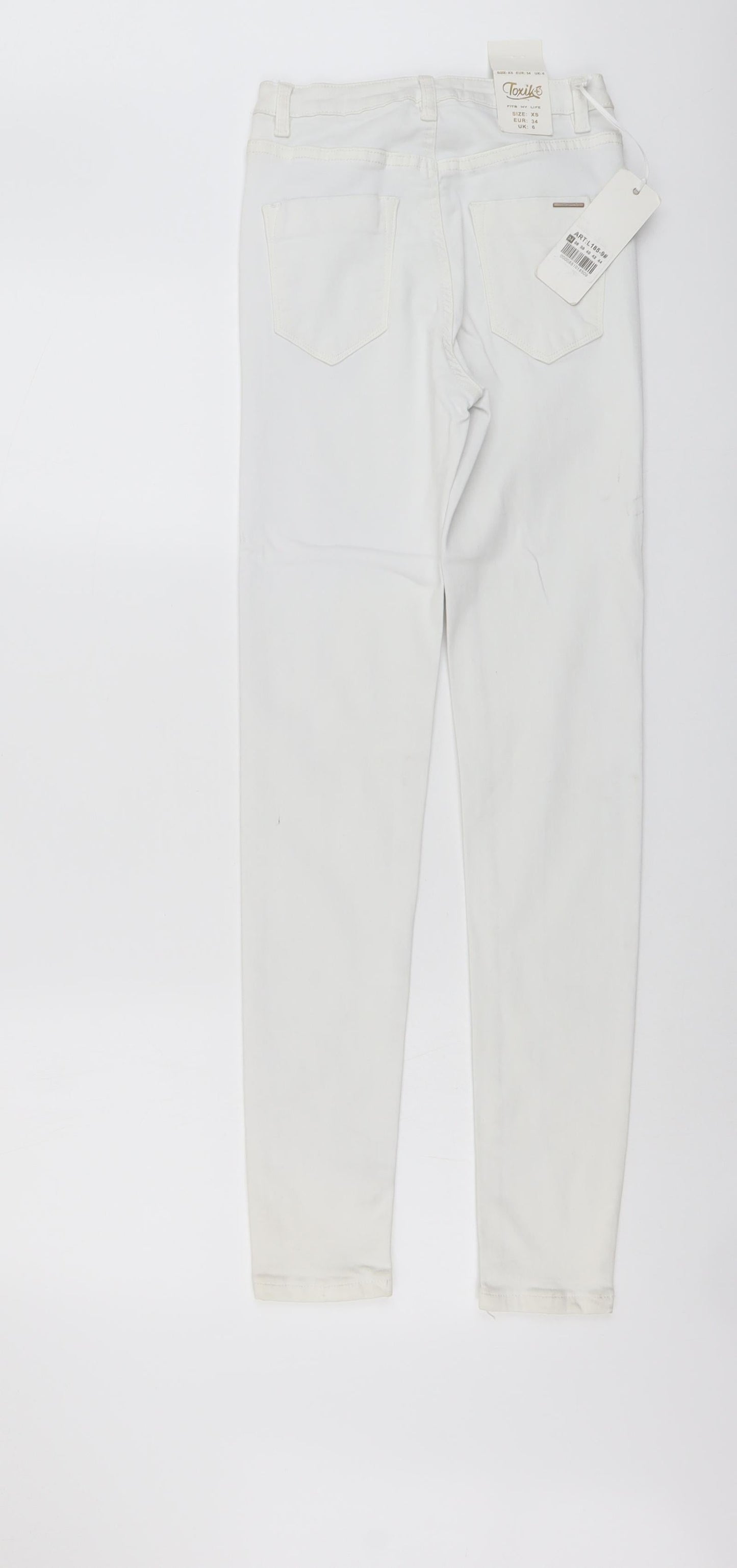 Toxik3 Womens White Cotton Skinny Jeans Size 6 L29 in Regular Button