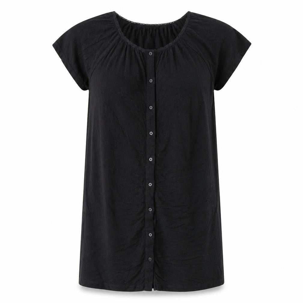 Seraphine Womens Black Viscose A-Line Size S Scoop Neck Pullover