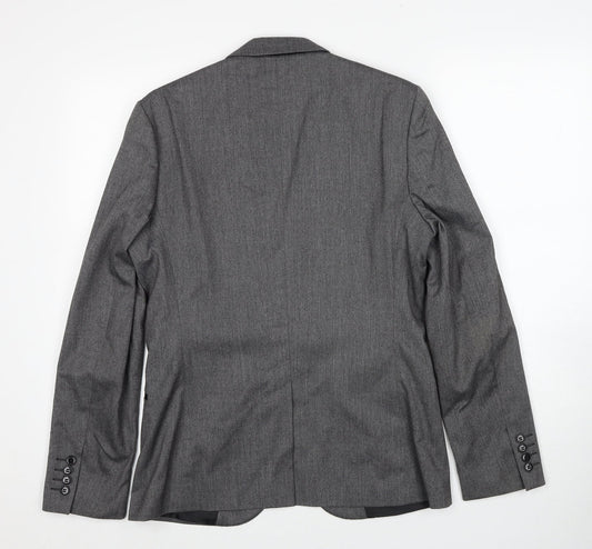 H&M Mens Grey Polyester Jacket Suit Jacket Size S Regular