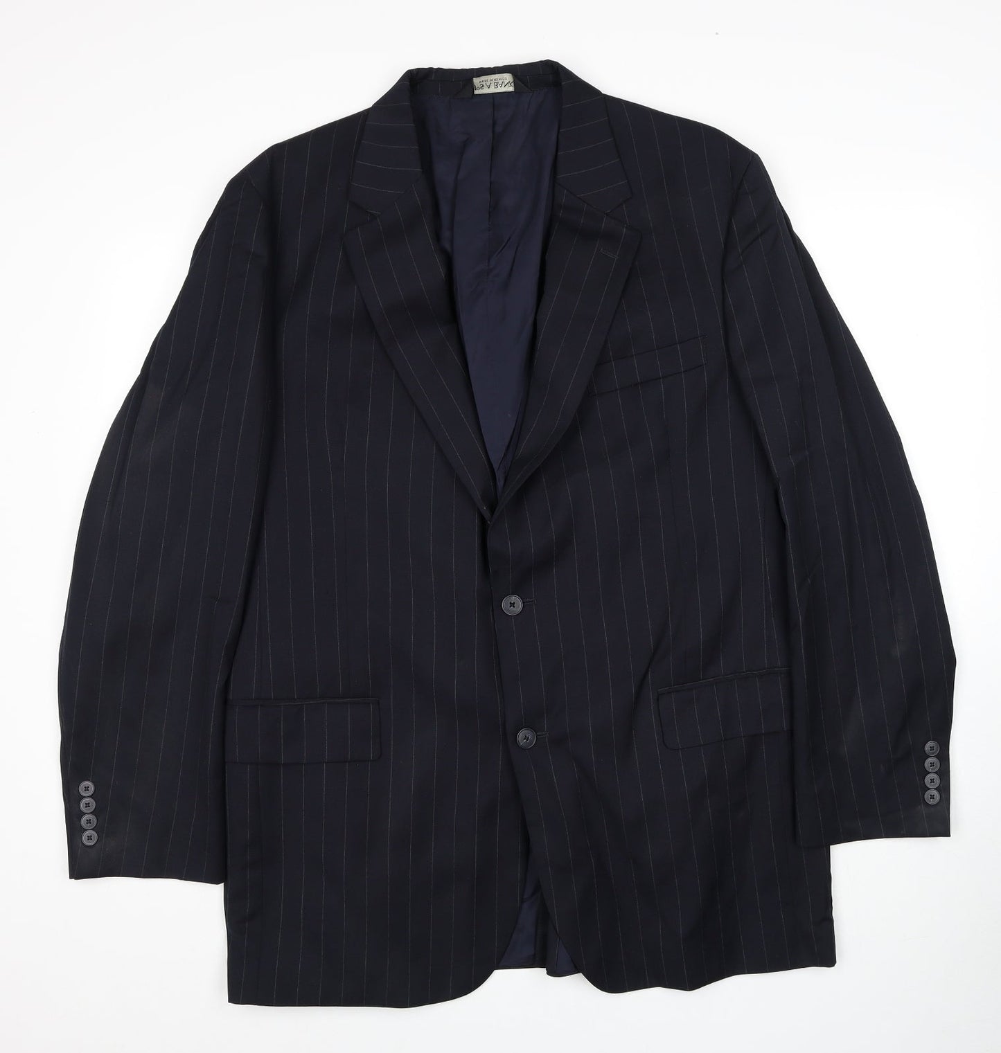 Jos. A. Bank Mens Black Striped Wool Jacket Suit Jacket Size 44 Regular