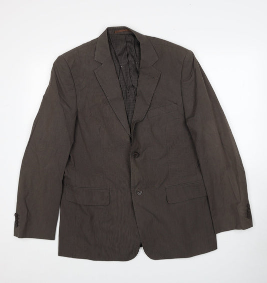 RJR.John Rocha Mens Brown Cotton Jacket Suit Jacket Size 40 Regular
