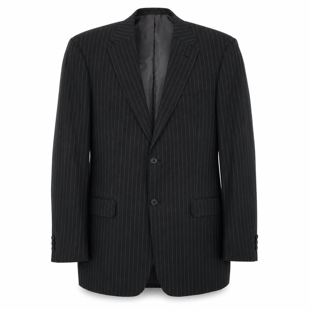 Marks and Spencer Mens Grey Striped Wool Jacket Blazer Size M Regular
