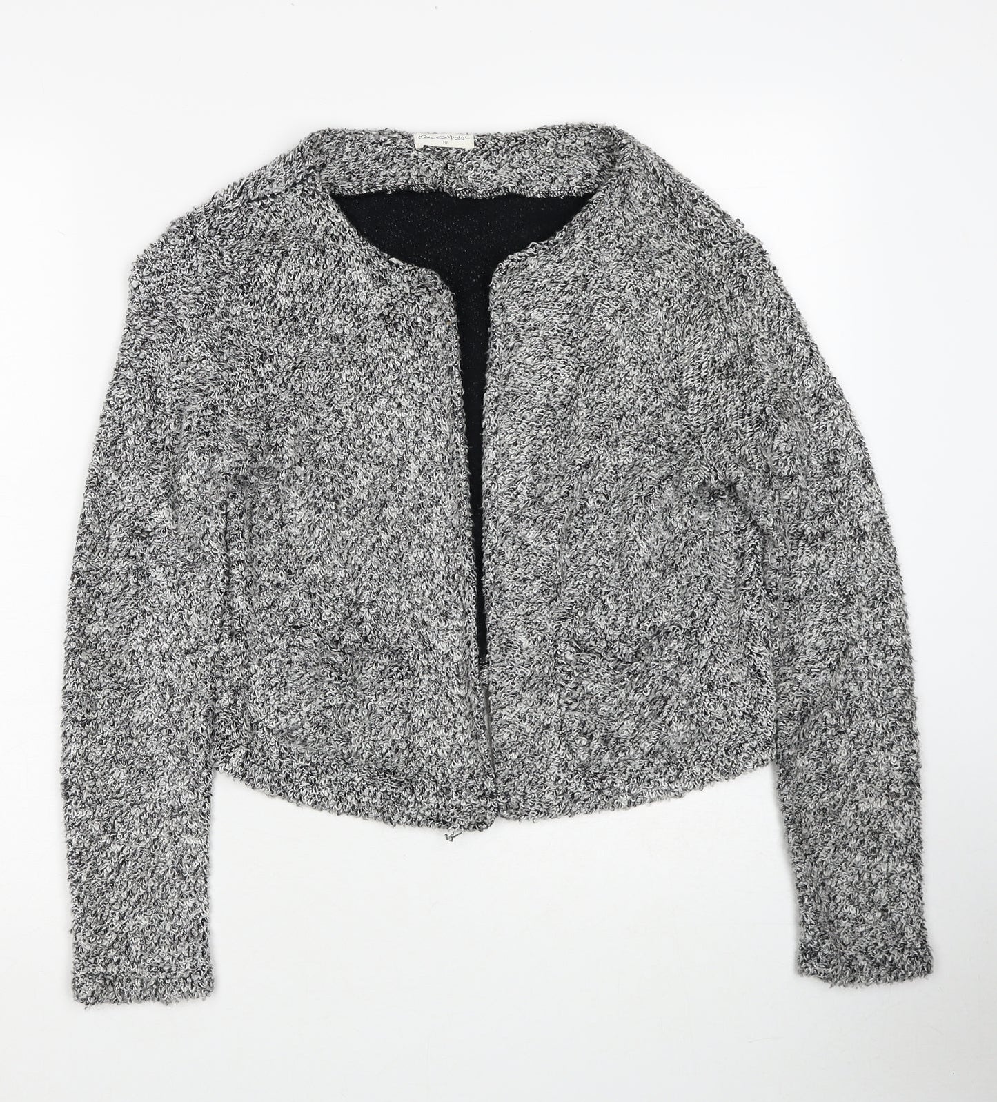 Miss Selfridge Womens Grey V-Neck Cotton Cardigan Jumper Size 10