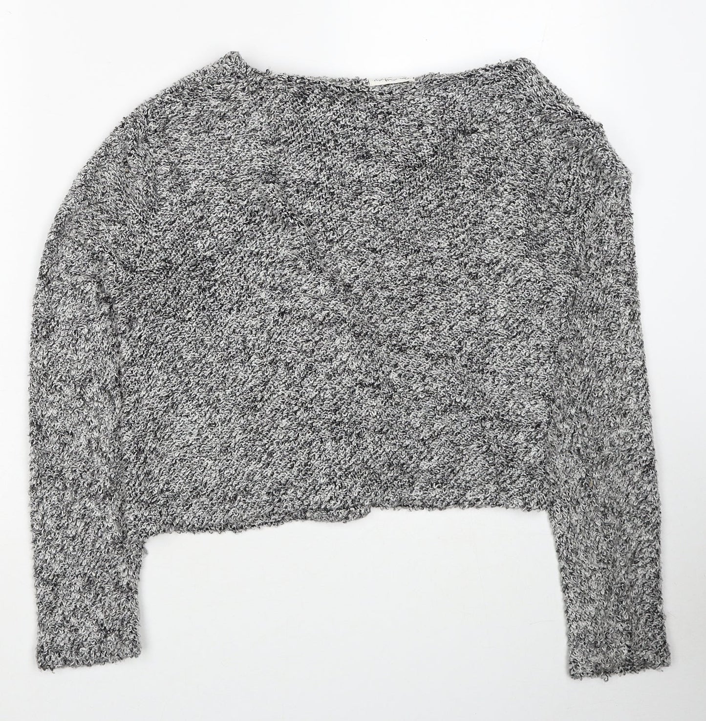 Miss Selfridge Womens Grey V-Neck Cotton Cardigan Jumper Size 10