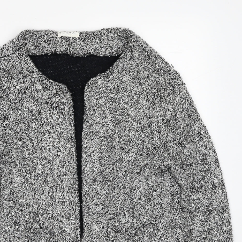 Miss Selfridge Womens Grey V-Neck Cotton Cardigan Jumper Size 10