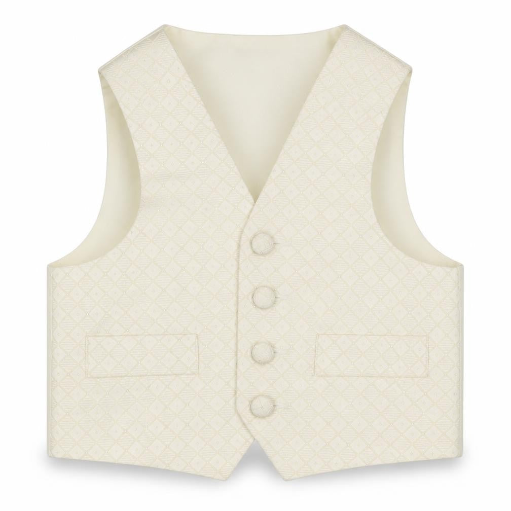 HEIRLOOM Boys Ivory Geometric Jacket Waistcoat Size 2-3 Years Button