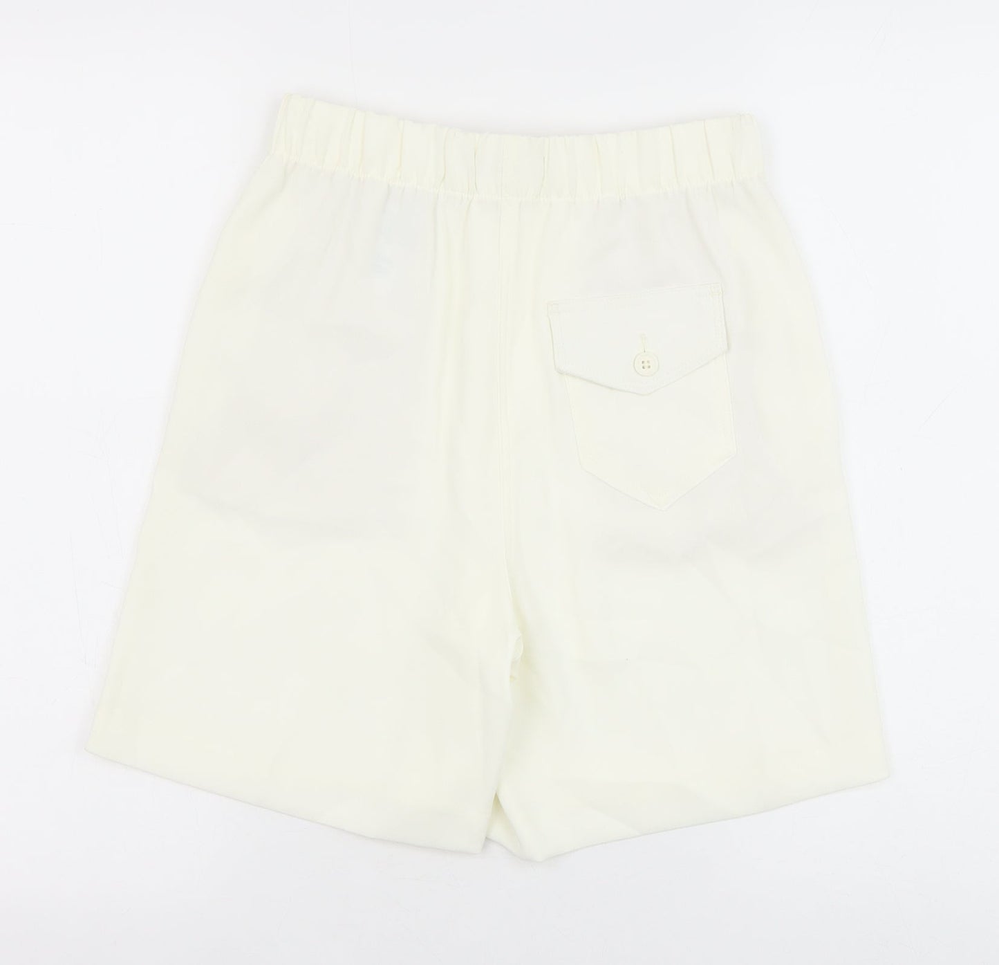 Marks and Spencer Womens White Polyester Bermuda Shorts Size 6 Regular Pull On