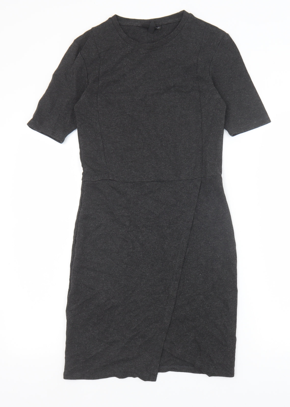Topshop Womens Grey Viscose A-Line Size 10 Round Neck Pullover