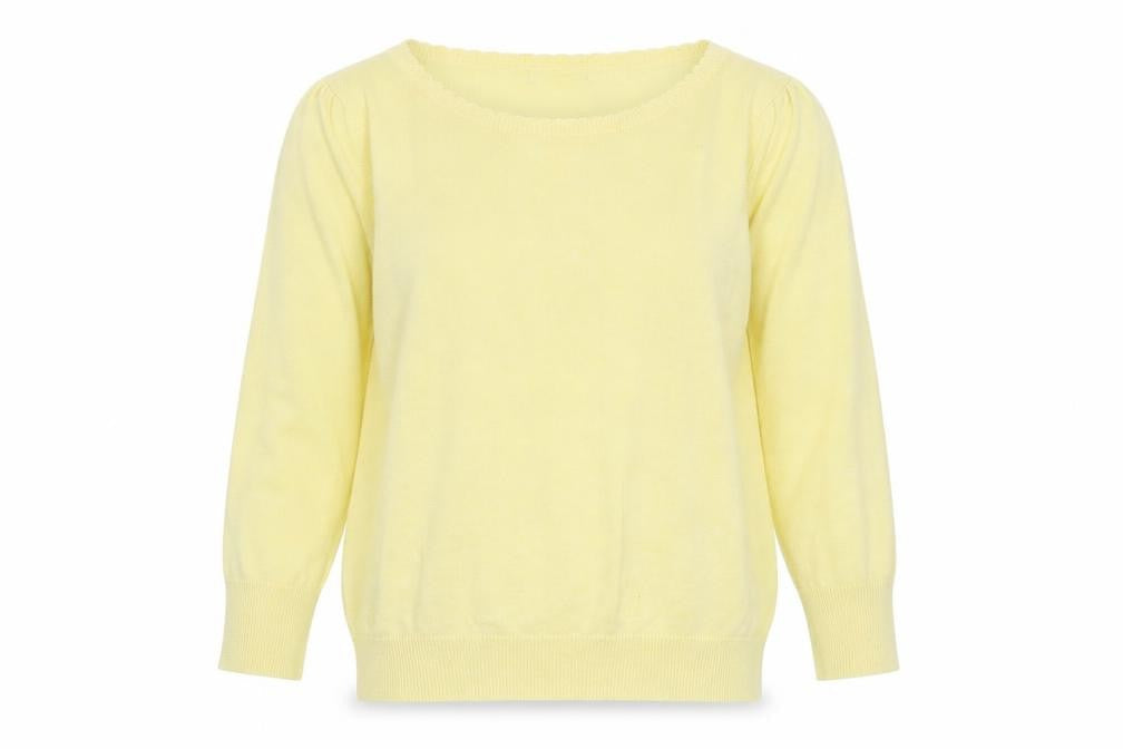 M&Co Womens Yellow Round Neck Viscose Pullover Jumper Size 10