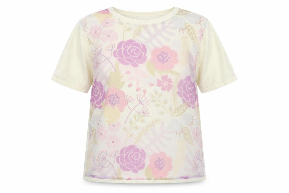 Mind Flower Womens White Round Neck Floral Acrylic Pullover Jumper Size L