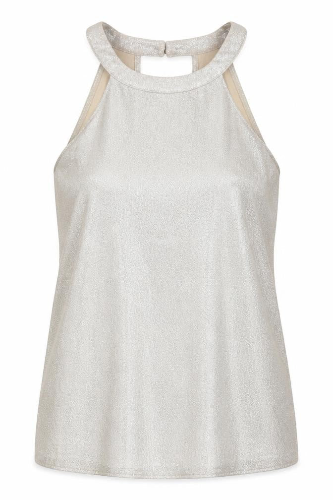 Oasis Womens Beige Polyester Basic Tank Size 10 Round Neck